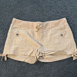 Nana USA Casual Tan linen blend Juniors Shorts size L